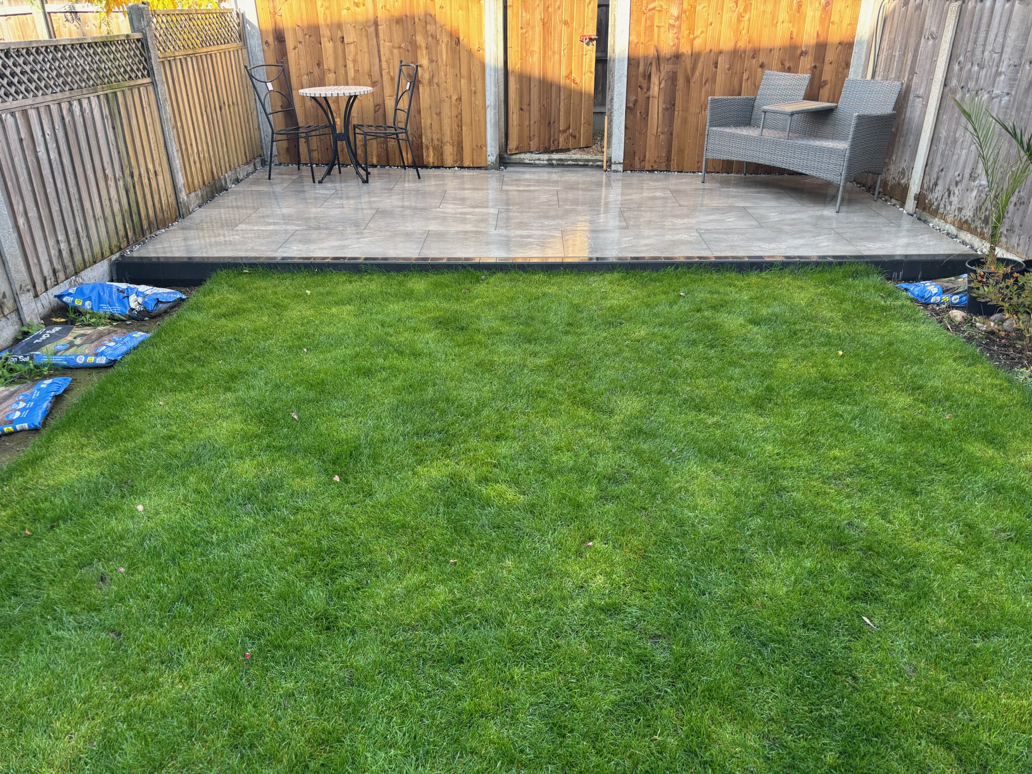 Earthcore Grey Porcelain Patio with Turf