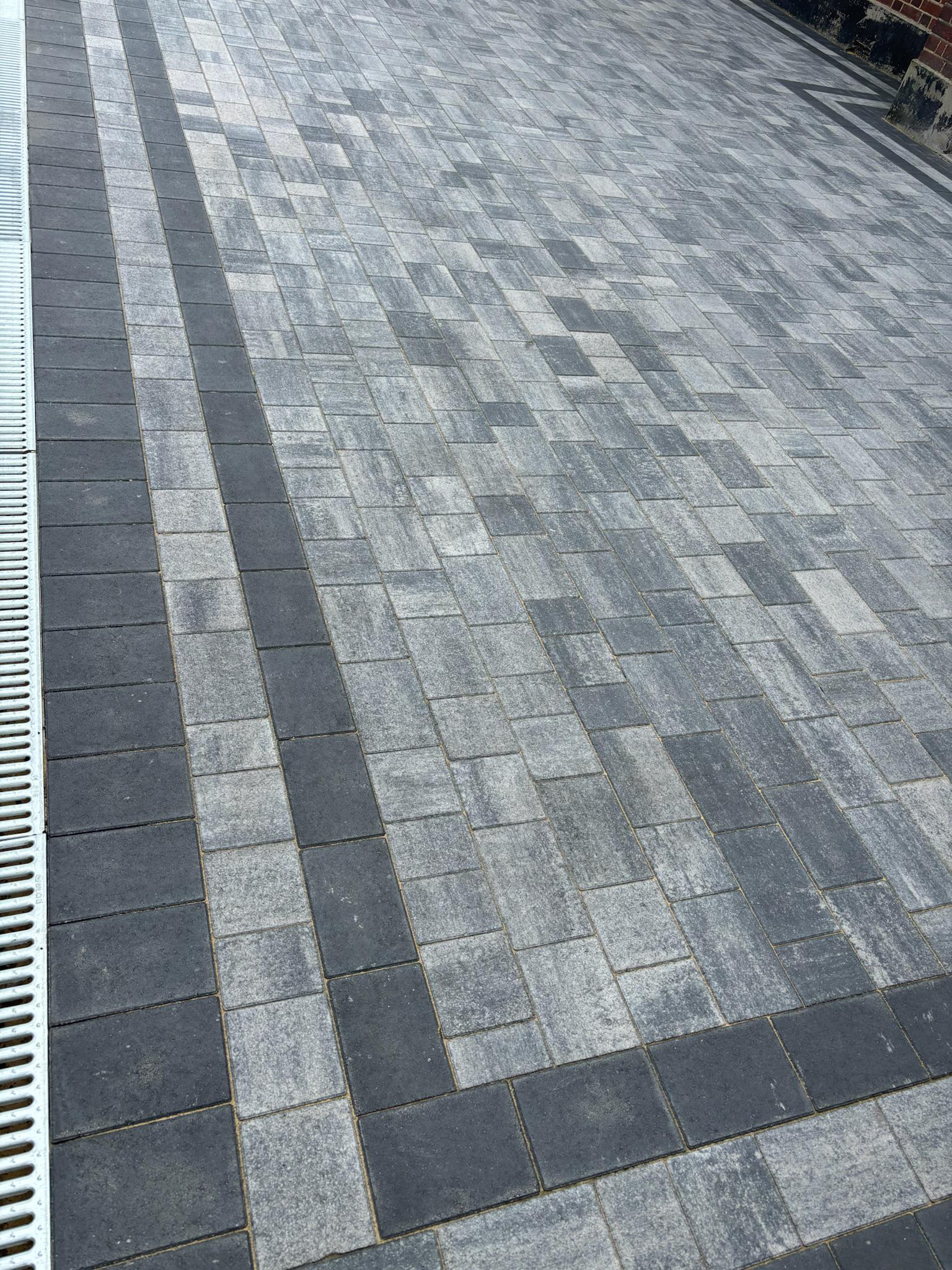 Silver Grey BarleyStone Block Paved Driveway